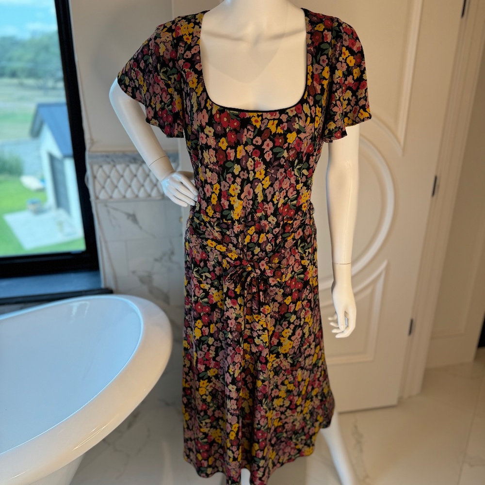 Lauren by Ralph Lauren Dress, Size 12, Black/Multi-colored Floral